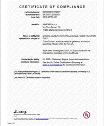 22.04.2016 - UL Certificate for Container