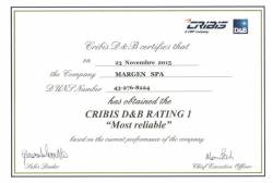 29.03.2016 - CRIBIS Certificate